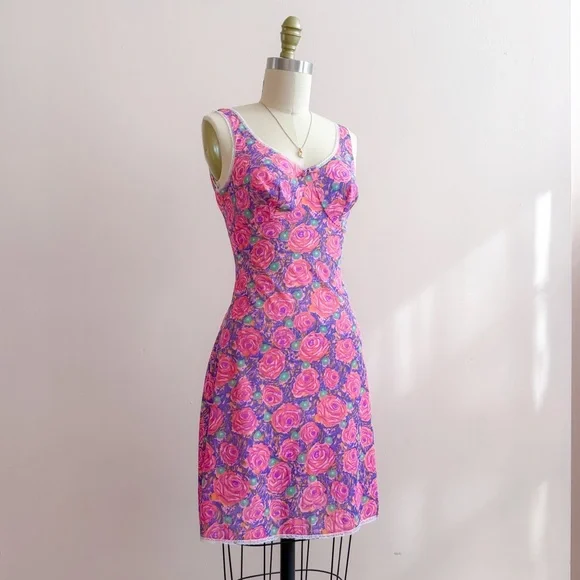 Vintage 70s Triumph International Nylon Slip Dress S - Picture 1 of 8